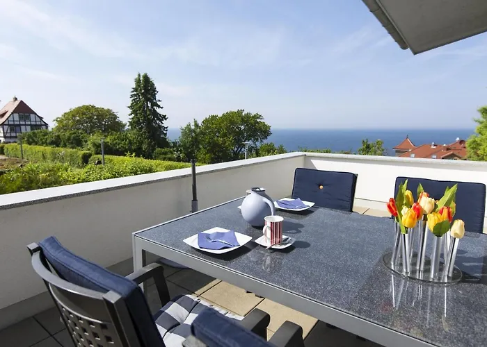 Schoener Meerblick Von Der Dachterrasse Haus Ostseeblick 1 Meehrblick * Lohme